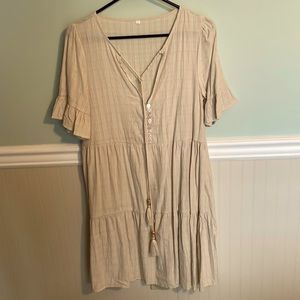 Summery tan dress , Bohemian style